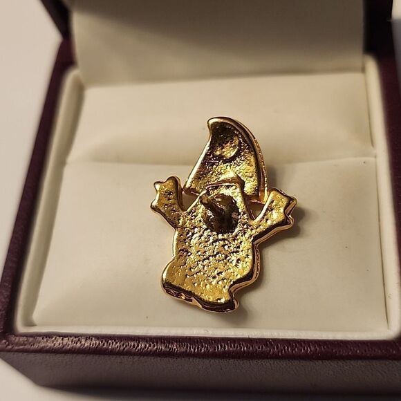 Halloween White Ghost Pin With Orange Pumpkin Lapel Enamel Collectible Men Women - Picture 3 of 4